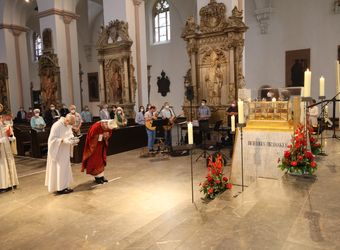 Mit einem Kiliani-Pontifikalgottesdienst im Kiliansdom mit Bischof Dr. Franz Jung ist am Dienstagabend, 6. Juli, das 50. Jubiläum der Berufsgruppe der Pastoralreferentinnen und -referenten im Bistum Würzburg gefeiert worden.