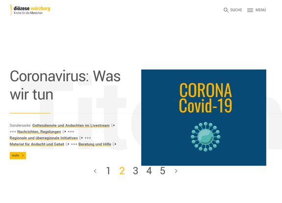 Aktuelle Informationen über die vielfältigen Angebote des Bistums Würzburg in der Coronakrise finden sich auf der Homepage unter www.bistum-wuerzburg.de.