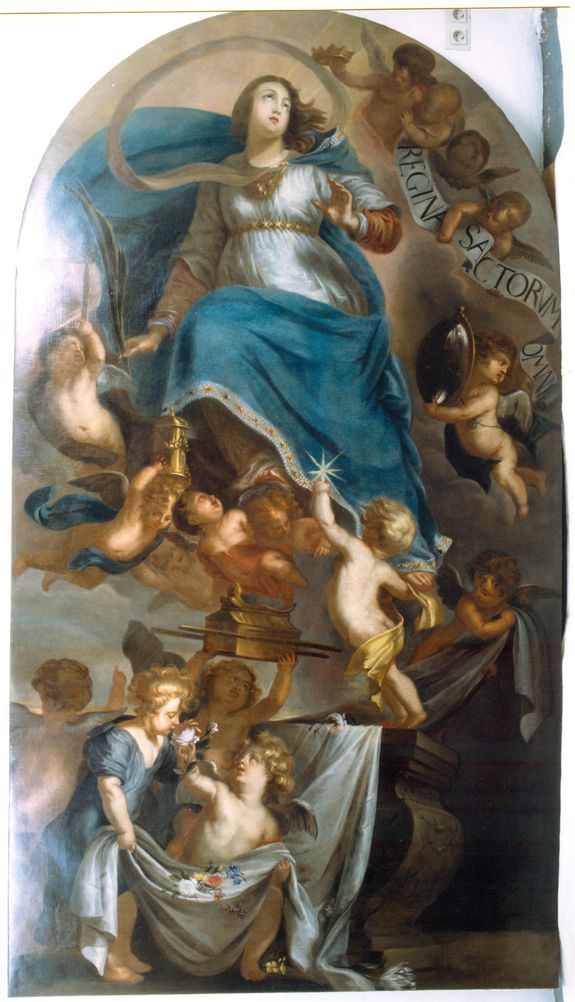 Gemälde „Himmelfahrt Mariens“ (1658) in der Pfarr- und Wallfahrtskirche Mariä Geburt in Höchberg, ein Werk des flämischen Barockmalers Oswald Onghers (1628-1706).  Gemälde „Himmelfahrt Mariens“ (1658) in der Pfarr- und Wallfahrtskirche Mariä Geburt in Höchberg, ein Werk des flämischen Barockmalers Oswald Onghers (1628-1706).