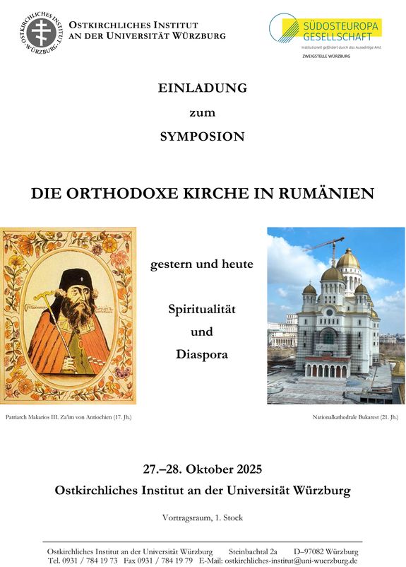 Das Ostkirchliche Institut an der Universität Würzburg  lädt zum Symposium „Die orthodoxe Kirche in Rumänien“.