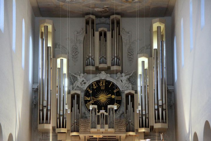 Prospekt der Hauptorgel des Würzburger Kiliansdoms.