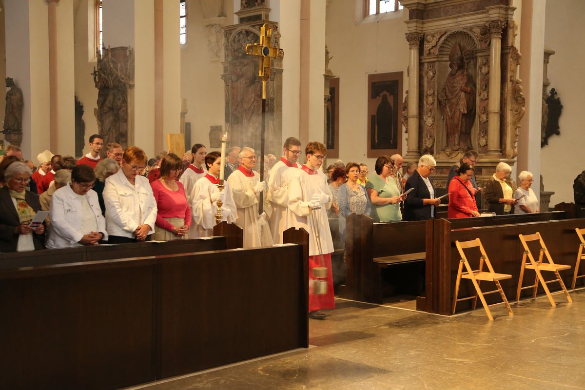 Weihbischof em. Ulrich Boom hat am Dienstag, 8. Juli, einen Kiliani-Gottesdienst für die Region Aschaffenburg und die Pfarrhausfrauen aus dem gesamten Bistum im Würzburger Kiliansdom gefeiert.
