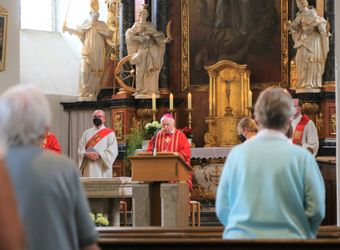 Weihbischof Ulrich Boom feierte am Donnerstagabend ein Pontifikalamt in der Pfarrkirche Sankt Michael in Zeil am Main.