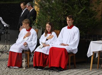 Bischof Dr. Franz Jung feierte am Montagabend, 5. Juli, einen Kiliani-Pontifikalgottesdienst auf dem Kreuzberg.