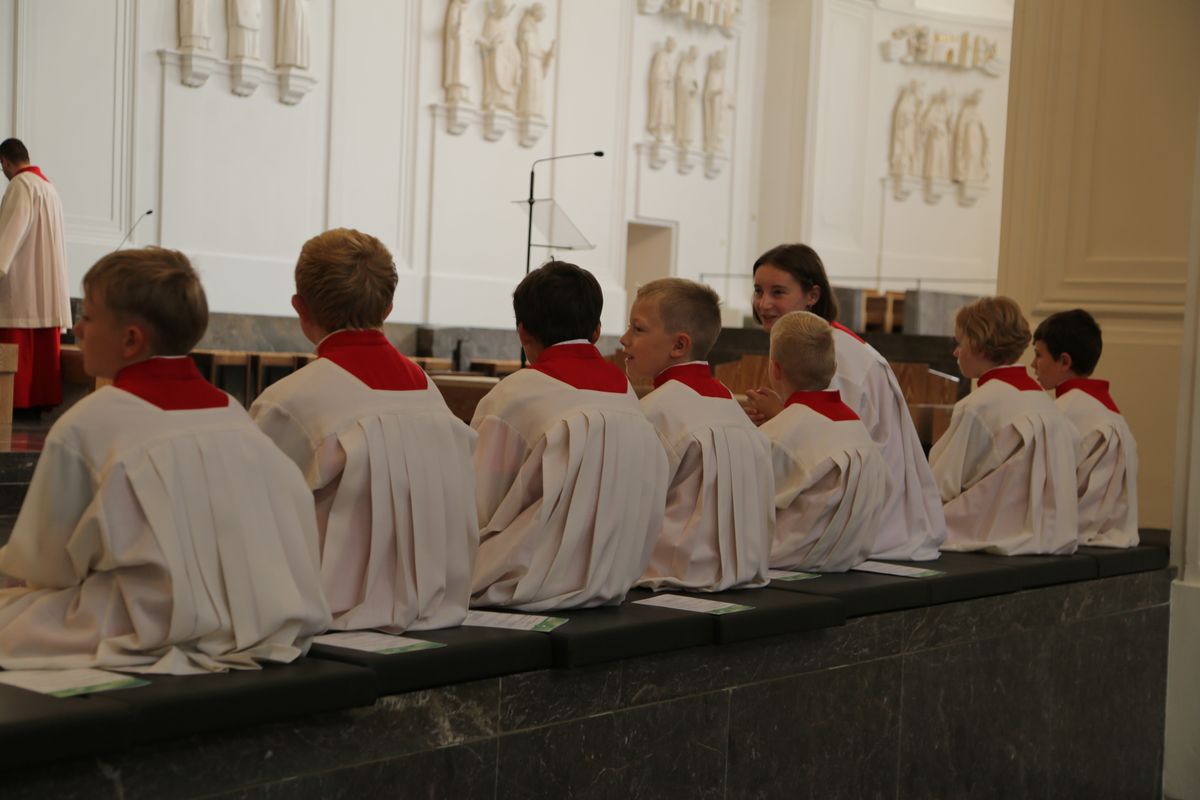 Über 1400 Kinder und ihre Begleiter sind am Montagvormittag, 7. Juli 2025, zum Gottesdienst für Erstkommunionkinder mit Bischof Dr. Franz Jung in den Würzburger Kiliansdom gekommen. 