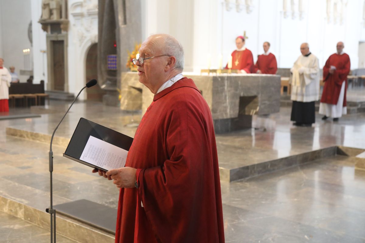 Domkapitular Albin Krämer, Bischofsvikar für den Katholikentag, warb für das Großereignis 2026 in Würzburg.