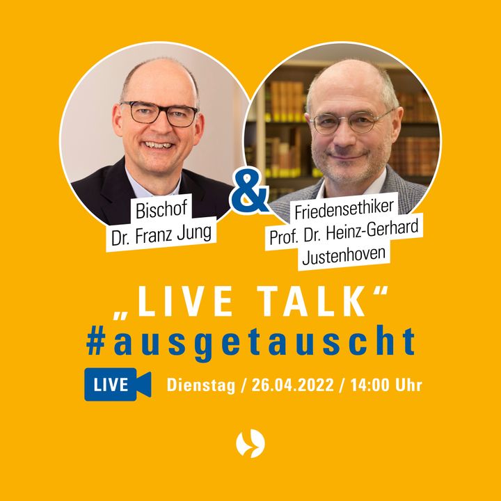 Über das Thema "Kirche und Krieg" spricht Bischof Dr. Franz Jung (links) am Dienstag, 26. April, um 14 Uhr in der Reihe #ausgetauscht auf Instagram mit Professor Dr. Heinz-Gerhard Justenhoven vom Hamburger Institut für Theologie und Frieden.