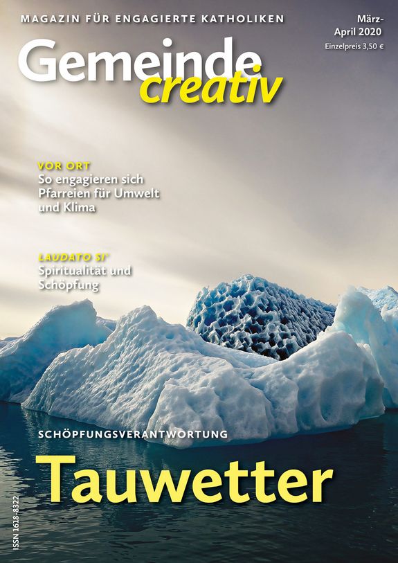 Die Zeitschrift "Gemeinde creativ" stellt in ihrer Ausgabe für März/April 2020 das Thema Schöpfungsverantwortung in den Mittelpunkt. Die Zeitschrift "Gemeinde creativ" stellt in ihrer Ausgabe für März/April 2020 das Thema Schöpfungsverantwortung in den Mittelpunkt.