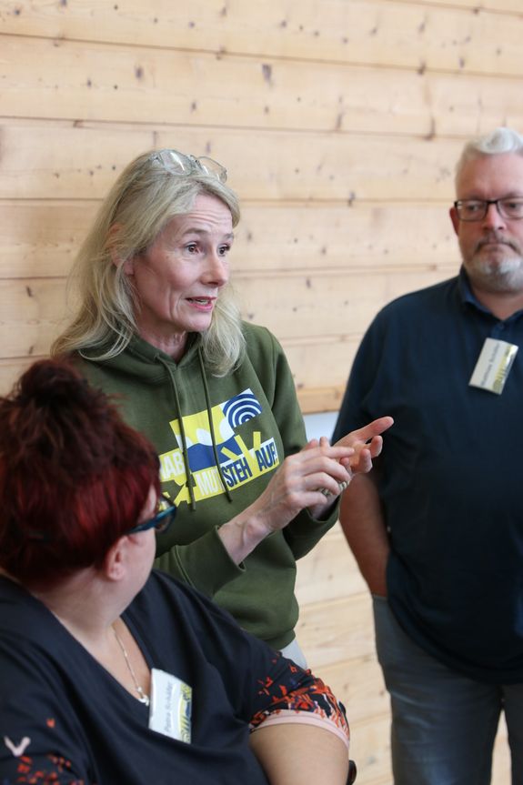 Christine Kaupp von der Geschäftsstelle des Katholikentags informierte über die Privatquartierkampagne. 