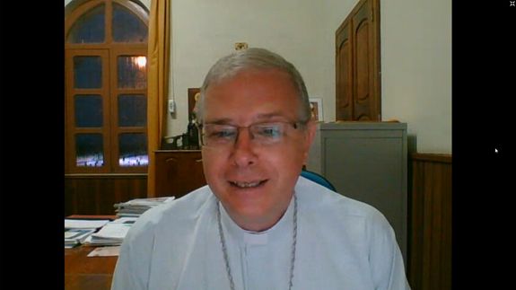 Bischof Bernardo Johannes Bahlmann war aus dem Bischofshaus im brasilianischen Óbidos zugeschaltet. 