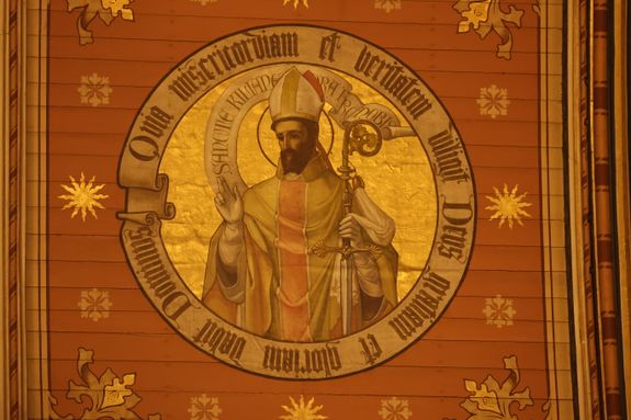 Darstellung des heiligen Kilian an der Decke der College Chapel von Maynooth.