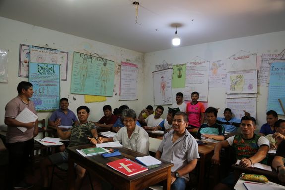 In den Räumen der Gefängnisseelsorge wird Unterricht abgehalten. In den Räumen der Gefängnisseelsorge wird Unterricht abgehalten.