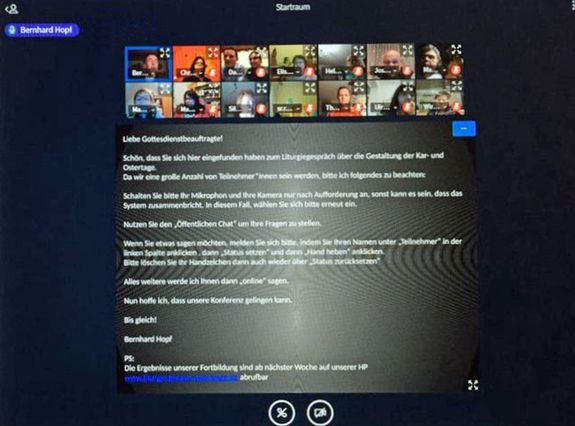 Gottesdienstbeauftragte aus dem Bistum Würzburg trafen sich zum ersten "LiturgieGesprächOnline". Gottesdienstbeauftragte aus dem Bistum Würzburg trafen sich zum ersten "LiturgieGesprächOnline".