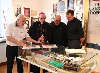 Nach dem Gottesdienst besuchte Bischof Dr. Franz Jung das Julius-Kardinal-Döpfner-Museum in Hausen.