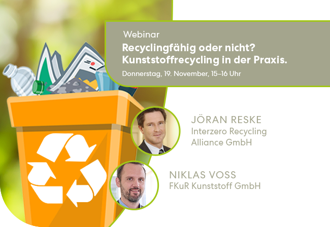 Webinar: Recyclingfähigkeit verbessern. Rezyklate richtig einsetzen. Packaging and Packaging Waste Regulation (PPWR)-Anforderungen besser verstehen. 